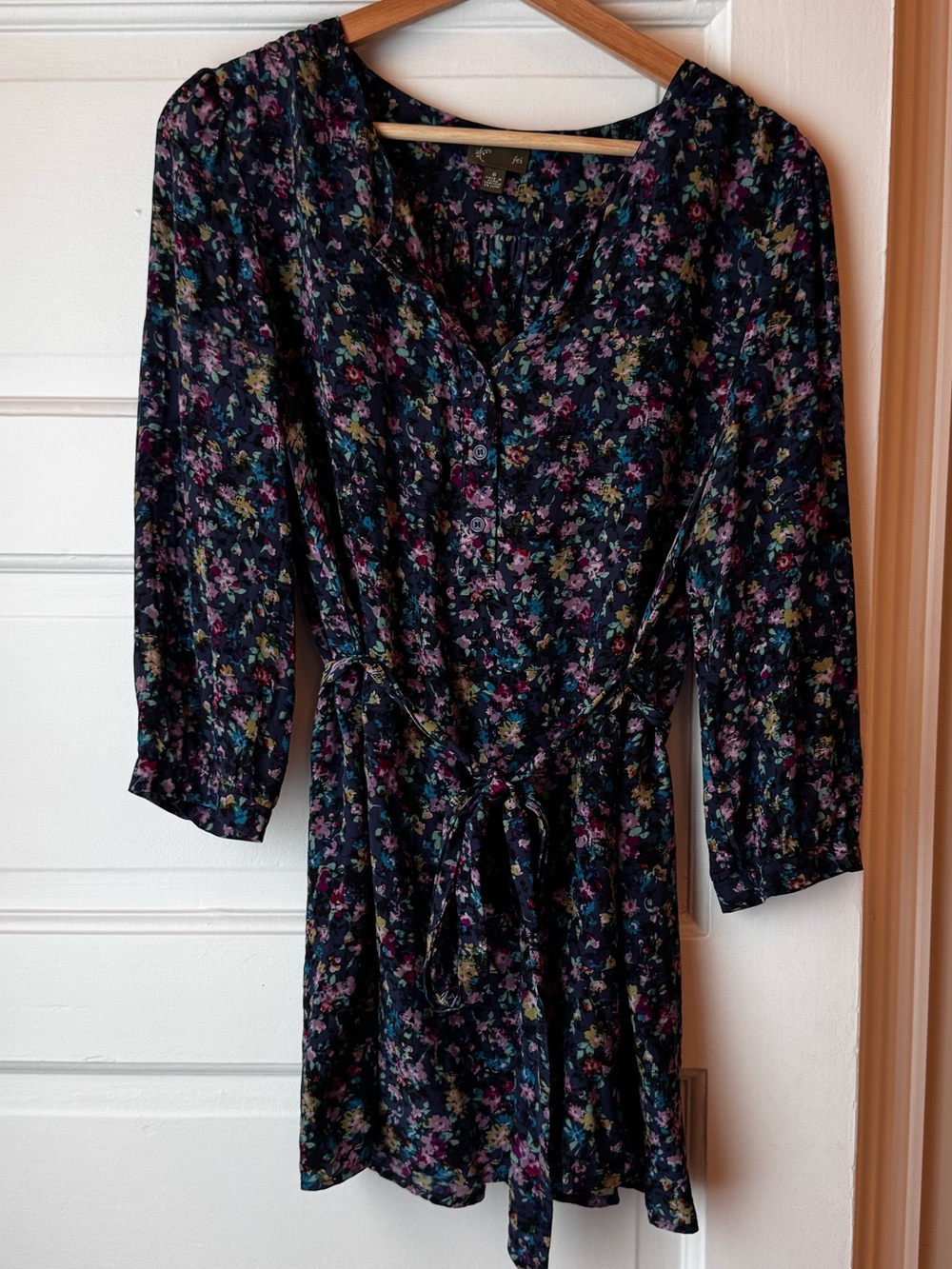 Anthropologie Fei Silk Half Button Tunic Blouse - Size 6